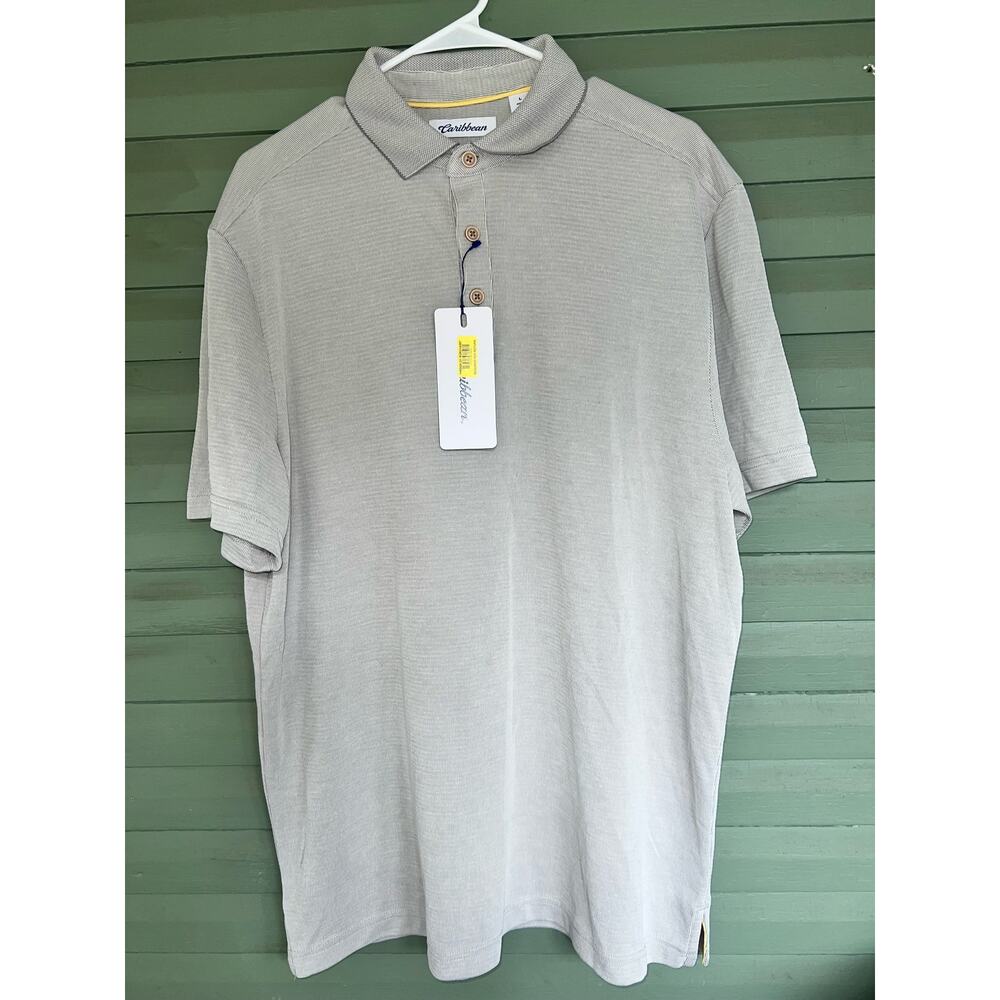 Caribbean Round Tree & Yorke Men's Polo top size Large NWT. Modal blend